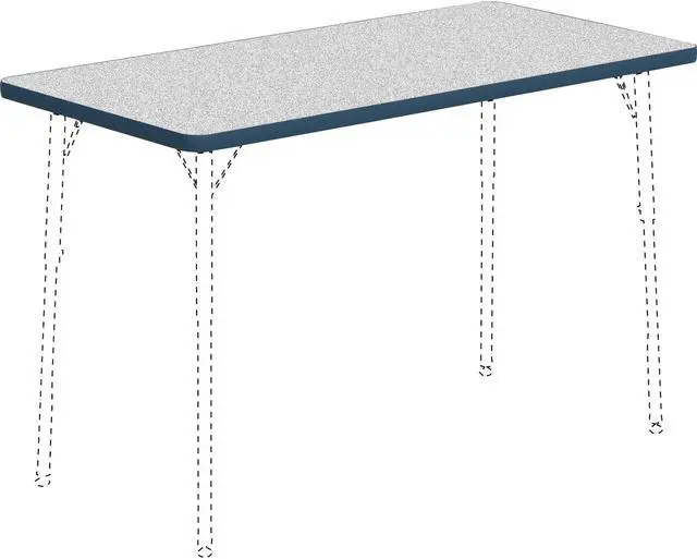 Alt view image 3 of 6 - Lorell LLR99916 24 x 48 Rectangular Classroom Activity Tabletop - Gray & Navy