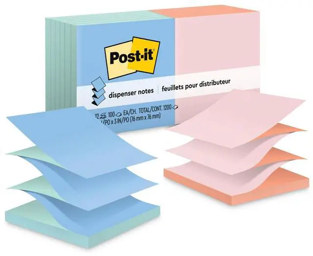 Alt view image 3 of 20 - Post-it Pop-up Notes 3" x 3" Beachside Café Collection 90 Sheet/Pad 12 Pads/Pack (R330UALT)