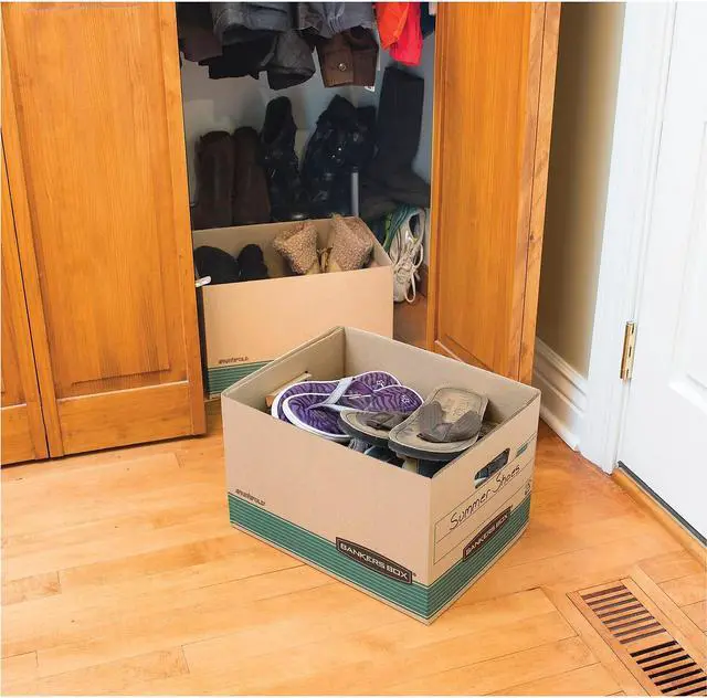 Alt view image 7 of 13 - Fellowes Storage File Boxes w/Lid 550 lb 12"x15"x10" 20/CT Kraft/GN 1277008