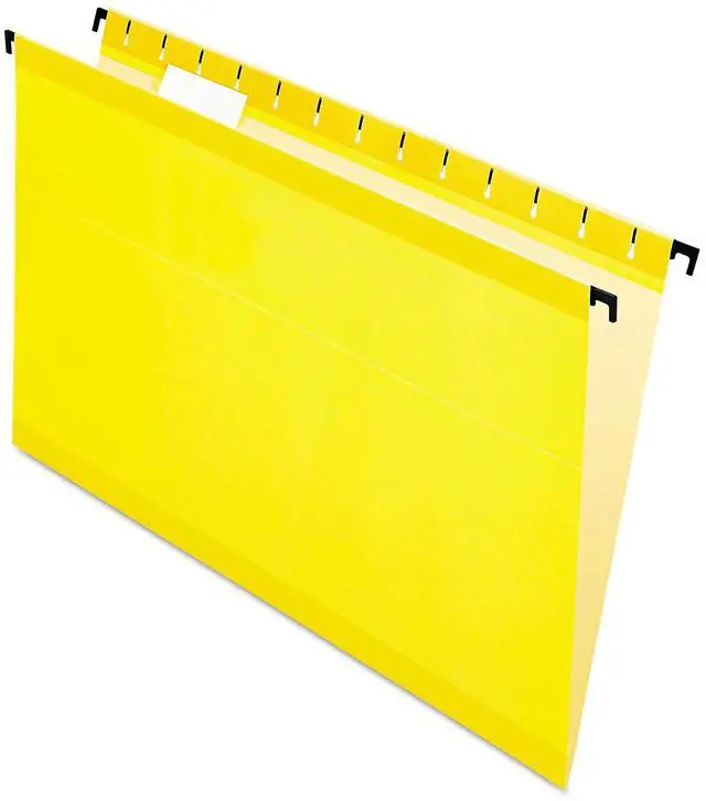 Alt view image 11 of 11 - Pendaflex 615315YEL Poly Laminate Hanging Folders, Legal, 1/5 Tab, Yellow, 20/Box, 1 Box