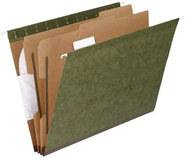Alt view image 14 of 14 - Tops Pendaflex 59254 2   Expansion Hang Folders  Letter  6-Section  GN  10/box