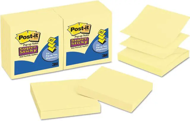 Main image of Post-it Pop-up 3 x 3 Note Refill Canary Yellow 90-Sheet 12/Pack R33012SSCY