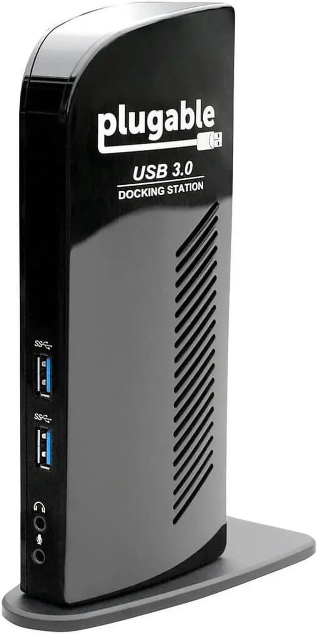 Alt view image 7 of 14 - Plugable USB 3.0 Universal Laptop Docking Station Dual Monitor for Windows and Mac, USB 3.0 or USB-C, (Dual Video: HDMI and HDMI/DVI/VGA, Gigabit Ethernet, Audio, 6 USB Ports)