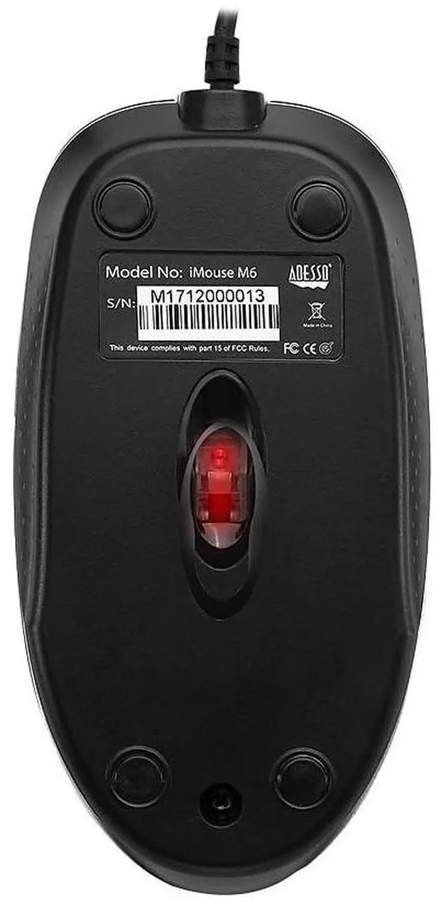 Alt view image 19 of 20 - Adesso iMouse M6-TAA Optical Scroll Mouse TAA Compliant IMOUSEM6TAA