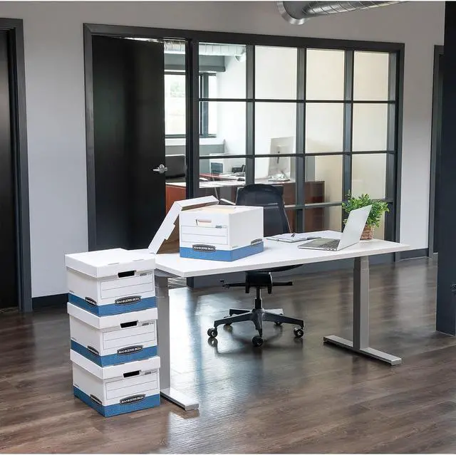Alt view image 10 of 11 - Fellowes Storage Boxes w/Lid 650 lb Letter 12"x24"x10" 20/CT WE/BE 0070110