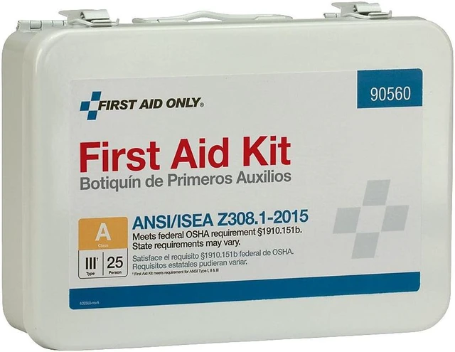 Alt view image 11 of 12 - First Aid Only ANSI Class A 25 Person Bulk First Aid Kit for 25 People 89 Pieces 90560