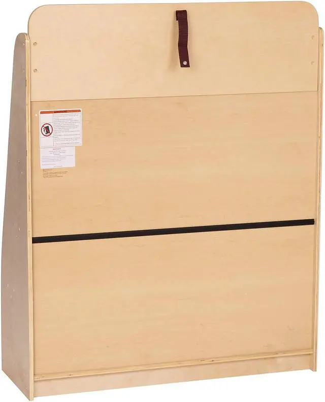 Alt view image 19 of 20 - 4 Shelf Single-Sided Kids Natural Wooden Book & Magazine Display Stand - Safe, Kid Friendly Design for Commercial or Home Use