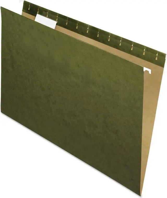 Alt view image 10 of 15 - Pendaflex Essentials Colored Hanging Folders 1/5 Tab Legal Standard Green 25/Box 81622