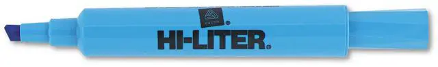 Main image of Avery HI-LITER Desk-Style Highlighter Chisel Tip Fluorescent Blue Ink Dozen 24016