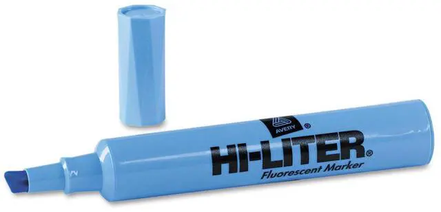 Alt view image 2 of 13 - Avery HI-LITER Desk-Style Highlighter Chisel Tip Fluorescent Blue Ink Dozen 24016