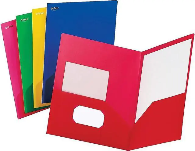 Alt view image 5 of 5 - Oxford 99810 Fashion PolyPort Twin-Pocket Portfolio, Polypropylene, Blue/Green/Red/Yellow