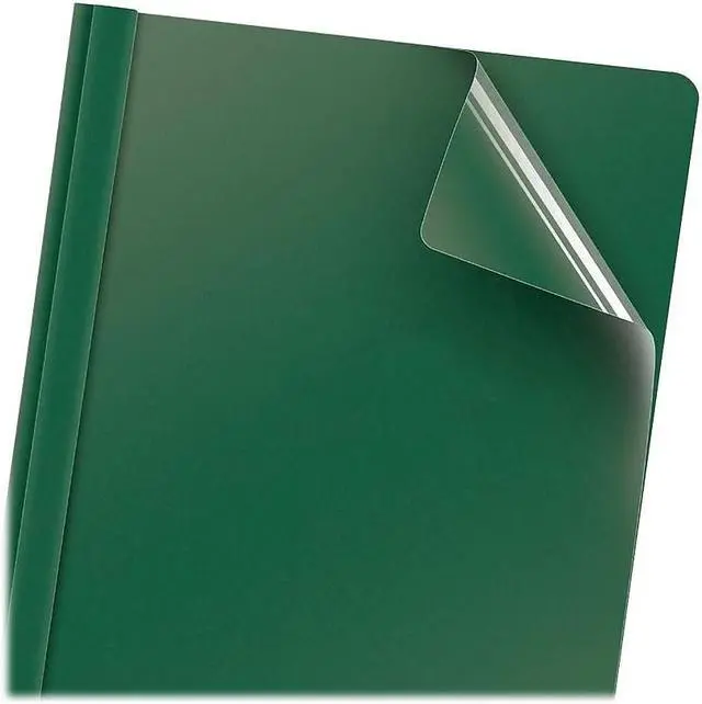 Alt view image 8 of 9 - Oxford 55856 Clear Front Report Cover, Tang Clip, Letter, 1/2" Capacity, Green, 25/Box