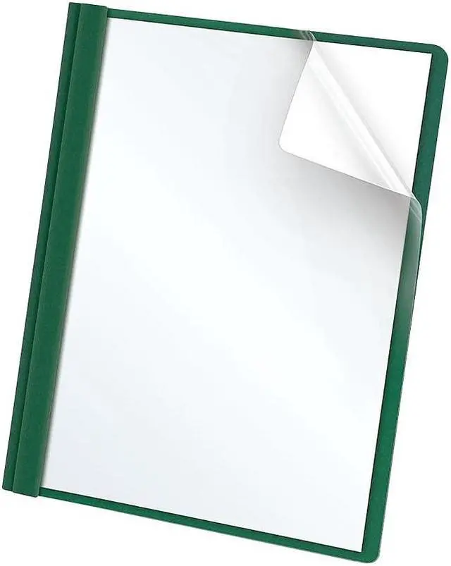 Alt view image 4 of 9 - Oxford 55856 Clear Front Report Cover, Tang Clip, Letter, 1/2" Capacity, Green, 25/Box