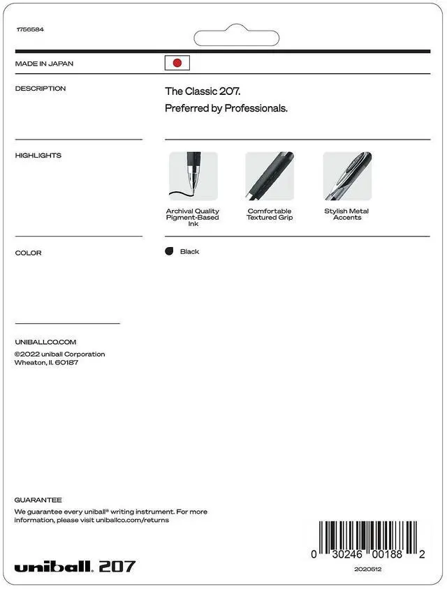 Alt view image 13 of 14 - uni-ball 207 Retractable Gel Pens Medium Point (0.7mm) Black 2431821