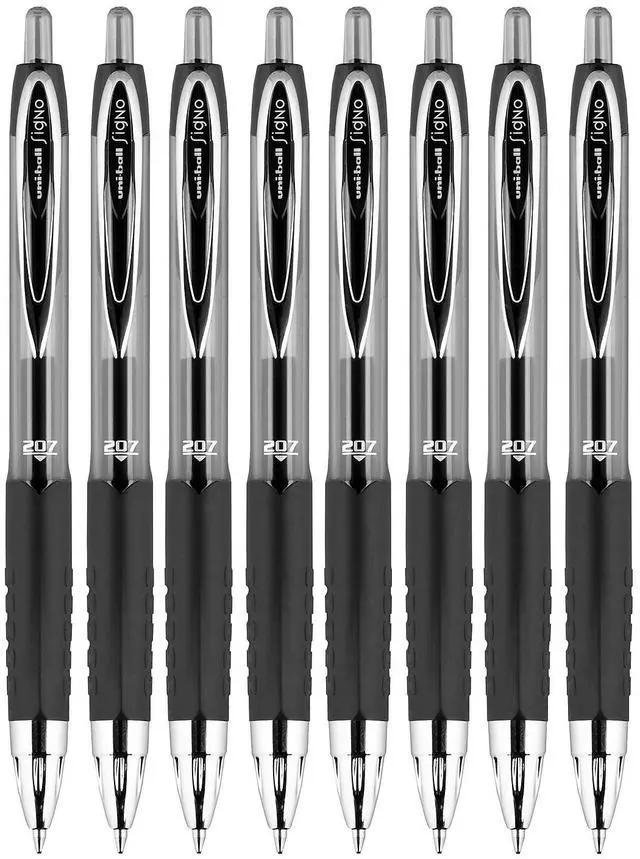 Alt view image 12 of 14 - uni-ball 207 Retractable Gel Pens Medium Point (0.7mm) Black 2431821