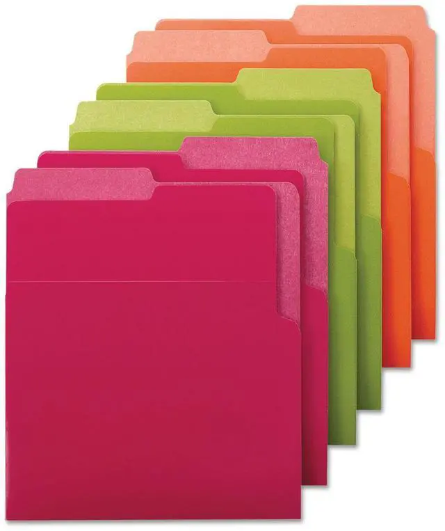 Alt view image 13 of 13 - Smead Organized UP Heavyweight Vertical File Folders, Dual Tab, Letter Size, Assorted Colors, Pack of 6 (75406)