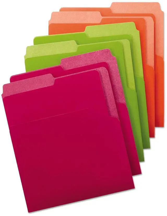Alt view image 11 of 13 - Smead Organized UP Heavyweight Vertical File Folders, Dual Tab, Letter Size, Assorted Colors, Pack of 6 (75406)
