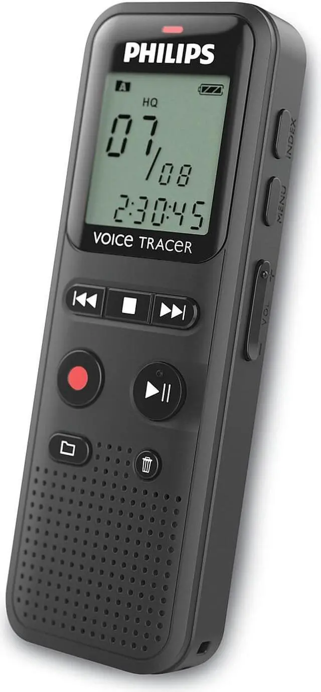 Alt view image 4 of 7 - Philips Voice Tracer DVT1160 Audio Recorder 8 GB Gray