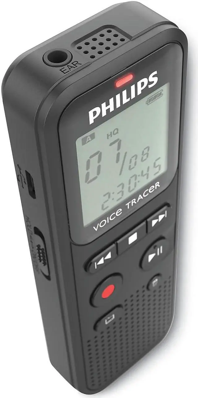 Alt view image 6 of 7 - Philips Voice Tracer DVT1160 Audio Recorder 8 GB Gray