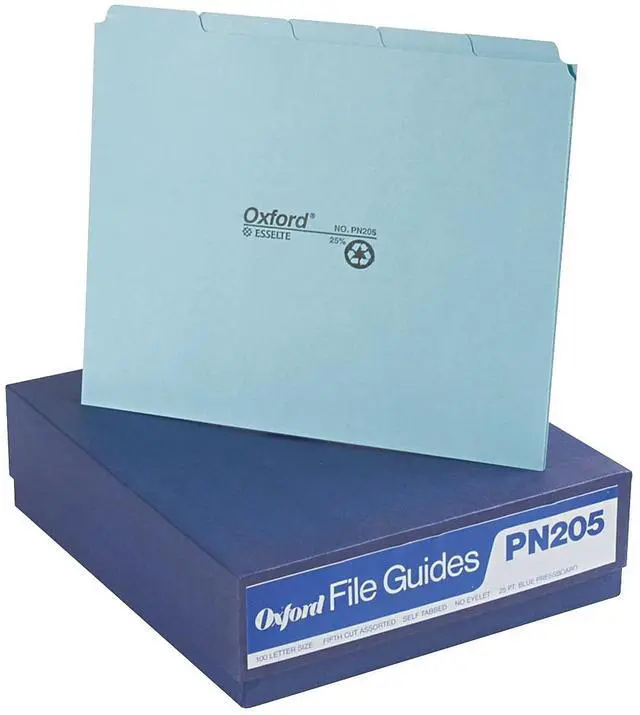 Alt view image 7 of 7 - Tops Pendaflex PN205 Top Tab File Guides  Blank  1/5 Tab  25 Point Pressboard  Letter  50 per Box