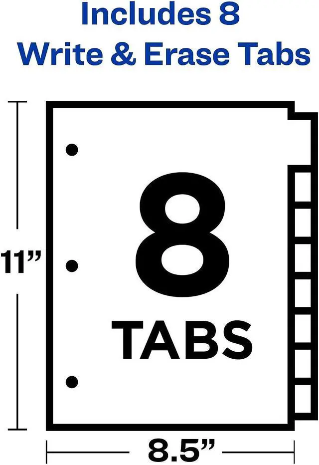 Alt view image 20 of 20 - Avery Write & Erase Big Tab Paper Dividers 8-Tab Letter 23078