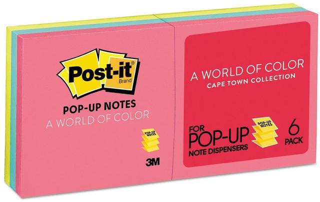 Alt view image 12 of 19 - Post-it Original Pop-up Refill 3 x 3 Assorted Cape Town Colors 100-Sheet 6/Pack R330AN