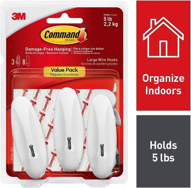 Alt view image 2 of 18 - Command Large Wire Hook 3/Pack (17069-3ES) 170693ES