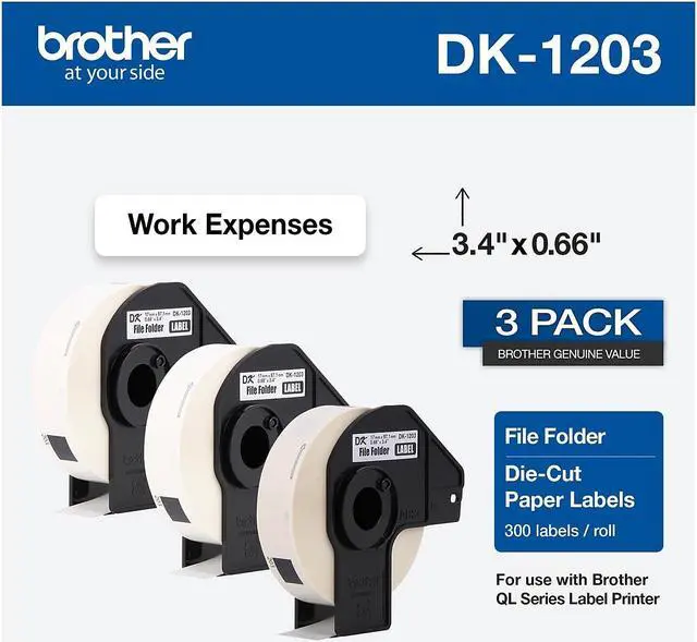 Alt view image 14 of 18 - Die-Cut File Folder Labels 0.66 x 3.4 White 300/Roll 3 Rolls/Pack DK12033PK