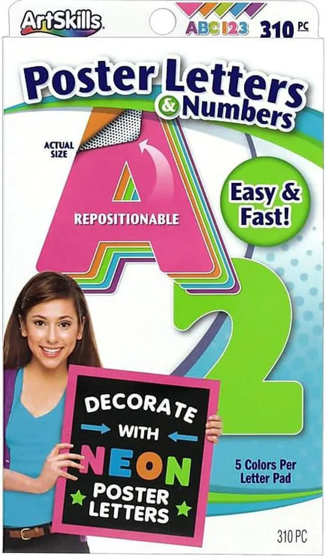 Main image of ArtSkills Text Letters and Numbers Assorted Neon Colors 636550