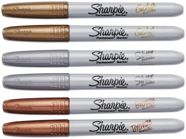Alt view image 10 of 15 - Sharpie Metallic Permanent Markers Assorted 6/Pack 1829201