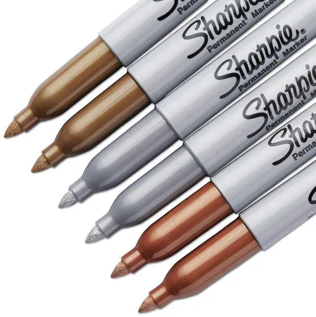 Alt view image 11 of 15 - Sharpie Metallic Permanent Markers Assorted 6/Pack 1829201