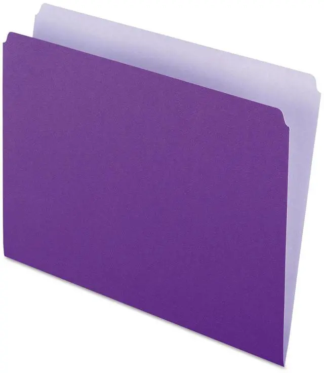 Main image of Pendaflex Colored File Folders Straight Top Tab Letter Lavender/Light Lavender 100/Box 152LAV
