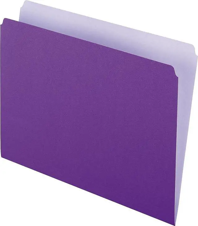 Alt view image 2 of 3 - Pendaflex Colored File Folders Straight Top Tab Letter Lavender/Light Lavender 100/Box 152LAV