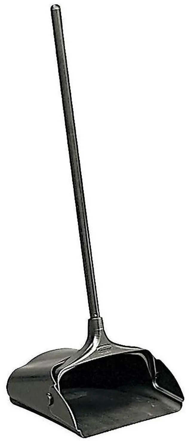 Alt view image 12 of 12 - Lobby Pro Upright Dustpan, w/wheels, 12 1/2 W, Polypropylene w/Vinyl Coat, Black