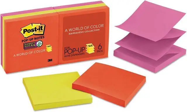 Alt view image 3 of 20 - Post-it Pop-up 3 x 3 Note Refill Marrakesh 90-Sheet 6/Pack R3306SSAN