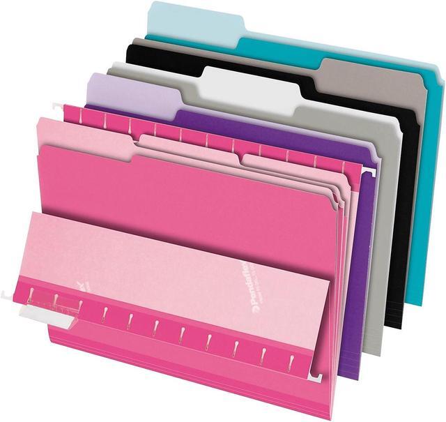 Alt view image 8 of 9 - Pendaflex Interior File Folders 1/3 Cut Top Tab Letter Pastel Assortment 100/Box 421013ASST2