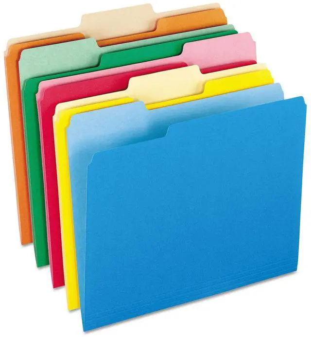 Main image of Pendaflex Colored File Folders 1/3 Cut Top Tab Letter Assorted Colors 100/Box 15213ASST