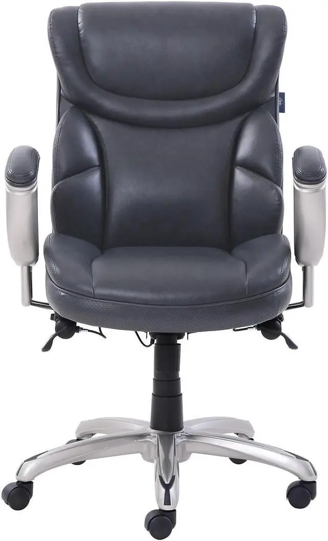 Alt view image 9 of 11 - Emerson Task Chair, 21 1/4w x 19 3/4d x 21 3/4h Seat, Gray Leather