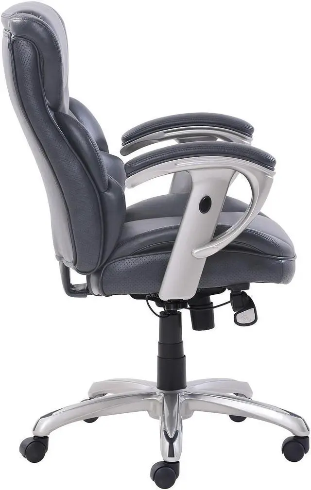 Alt view image 10 of 11 - Emerson Task Chair, 21 1/4w x 19 3/4d x 21 3/4h Seat, Gray Leather