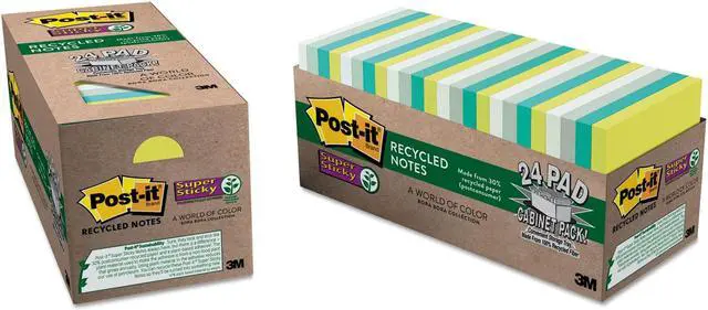 Main image of Post-it Pop-up Note Dispenser/Value Pack 4 x 4 Self-Stick Notes Black/Clear