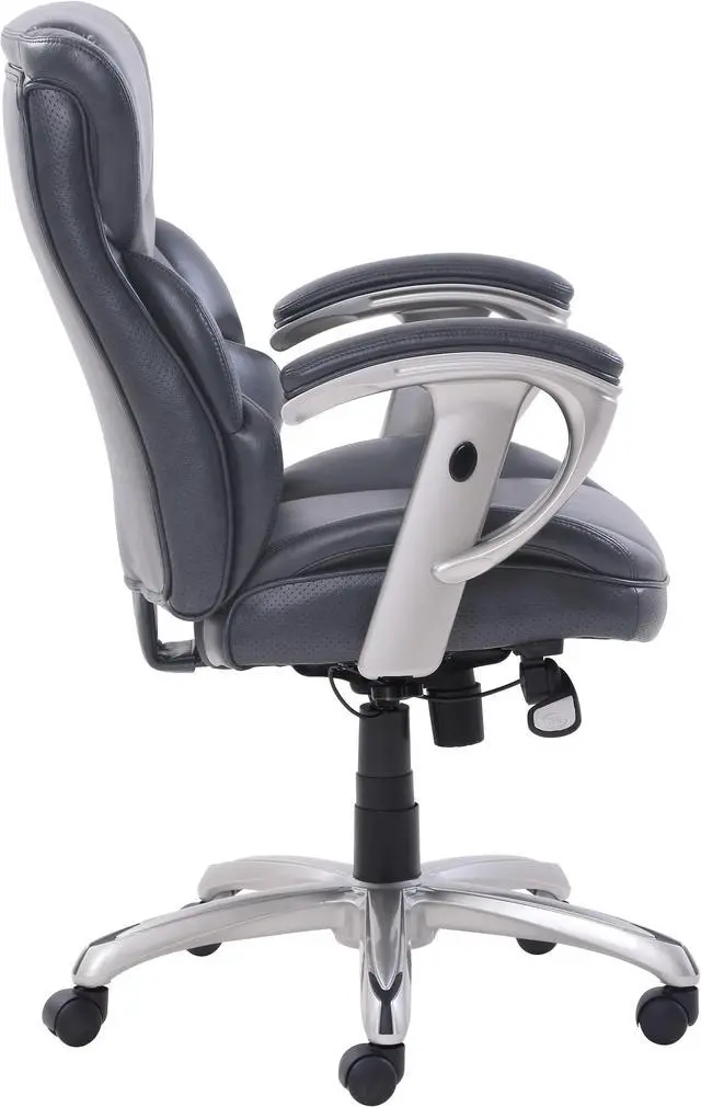 Alt view image 11 of 11 - Emerson Task Chair, 21 1/4w x 19 3/4d x 21 3/4h Seat, Gray Leather