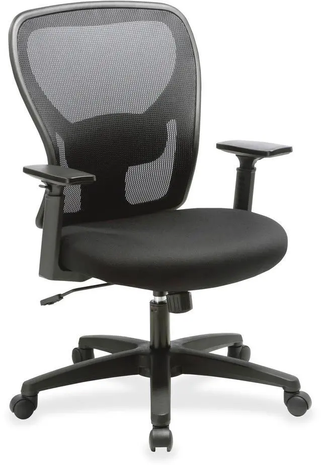 Alt view image 10 of 10 - Lorell Mid-back Task Chair - Fabric Black Seat - Fabric Black Back - 27.5" Width x 27.8" Depth x 41.9" Height  LLR83307
