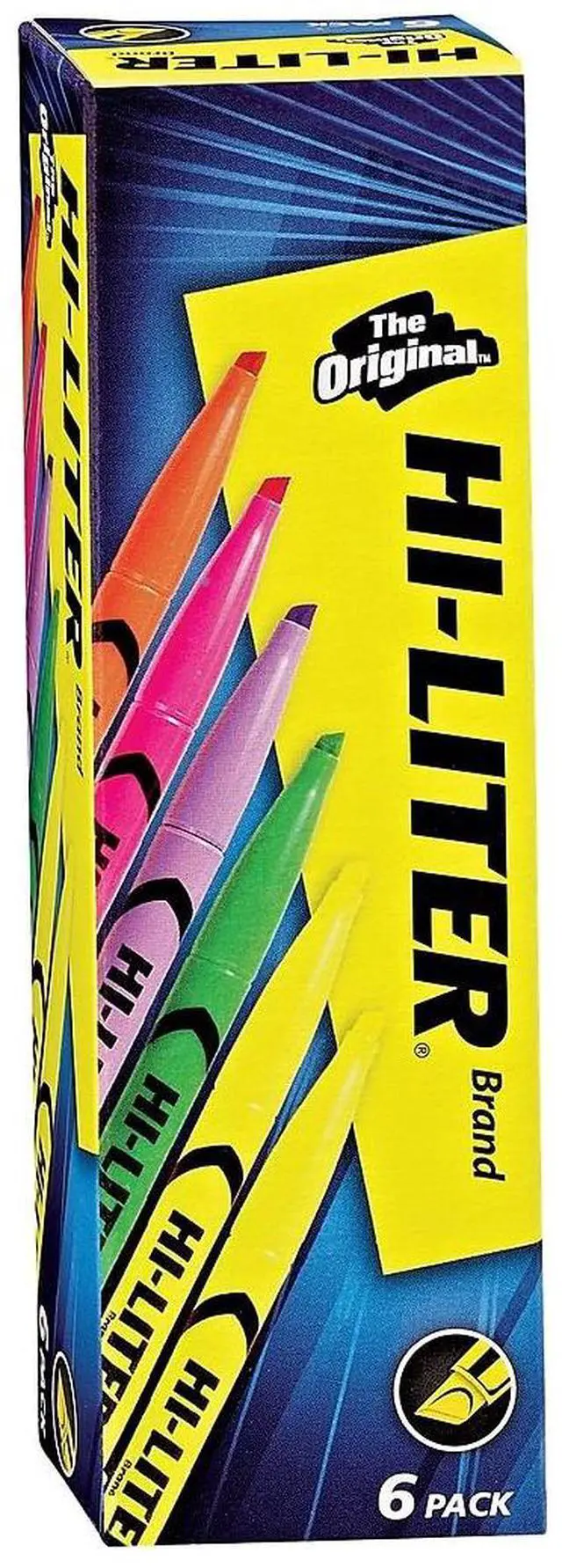 Alt view image 8 of 10 - Hi-Liter Pen Style Highlighter Chisel Assorted Fluorescent Colors 6/Set 23565