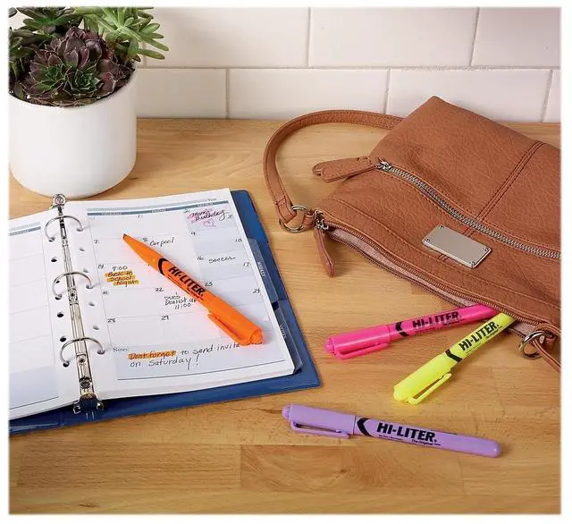 Alt view image 9 of 10 - Hi-Liter Pen Style Highlighter Chisel Assorted Fluorescent Colors 6/Set 23565
