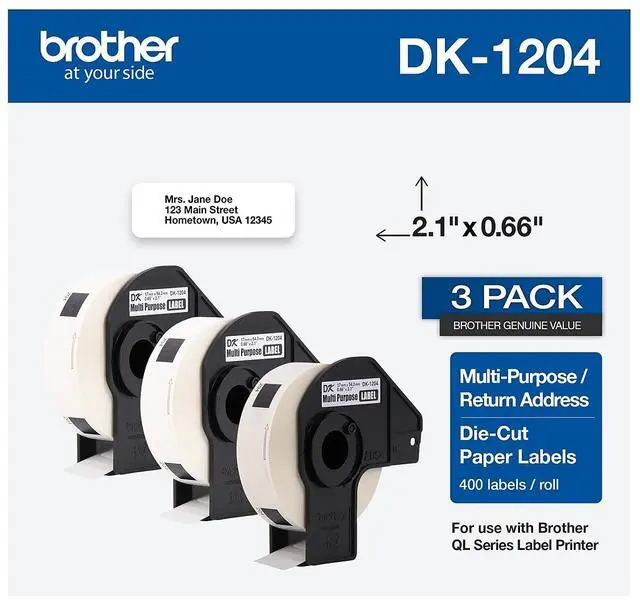 Alt view image 9 of 12 - Die-Cut Multipurpose Labels 0.66 x 3.4 White 400/Roll 3 Rolls/Pack DK12043PK