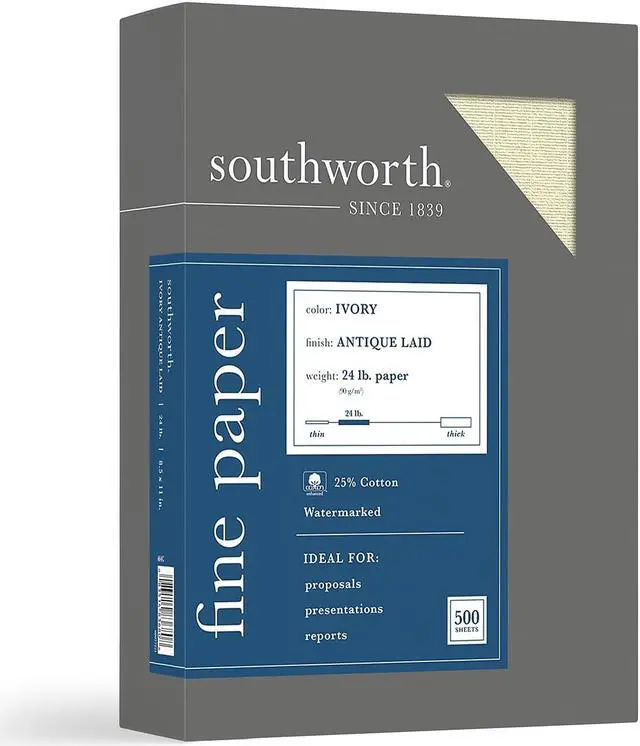 Main image of Southworth Antique Laid ID Paper 24 lbs 8.5 x 464C