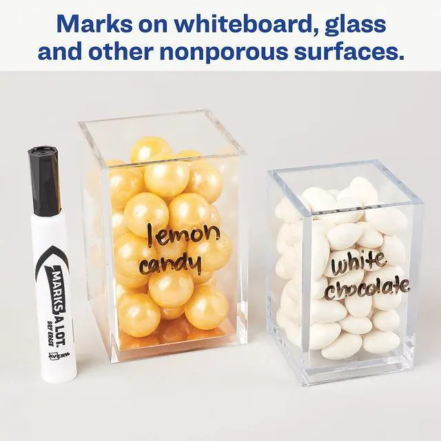 Alt view image 3 of 20 - Avery Marks-A-Lot Desk-Style Dry Erase Marker Chisel Tip Assorted 24/Pack 98188