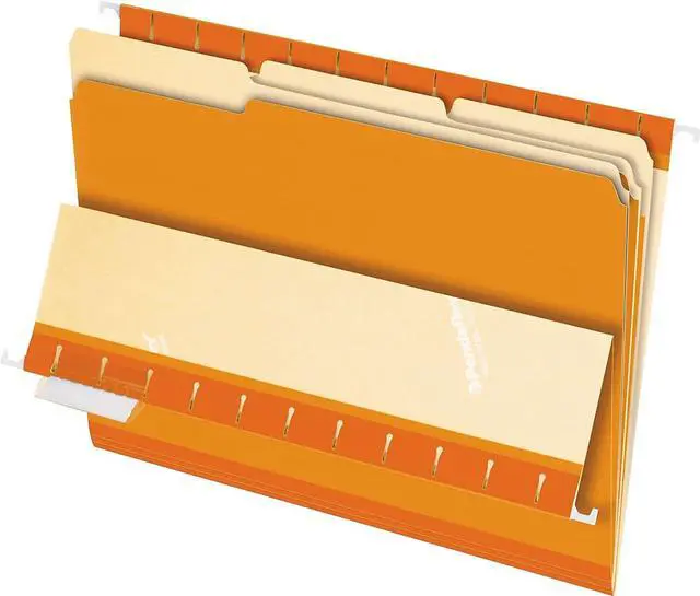 Alt view image 3 of 4 - Pendaflex Interior File Folders 1/3 Cut Top Tab Letter Orange 100/Box 421013ORA