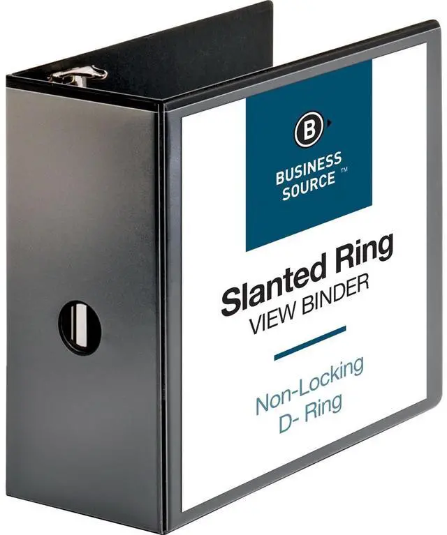 Main image of Business Source D-Ring View Binder 5" Capacity 11x8-1/2" Black 28451