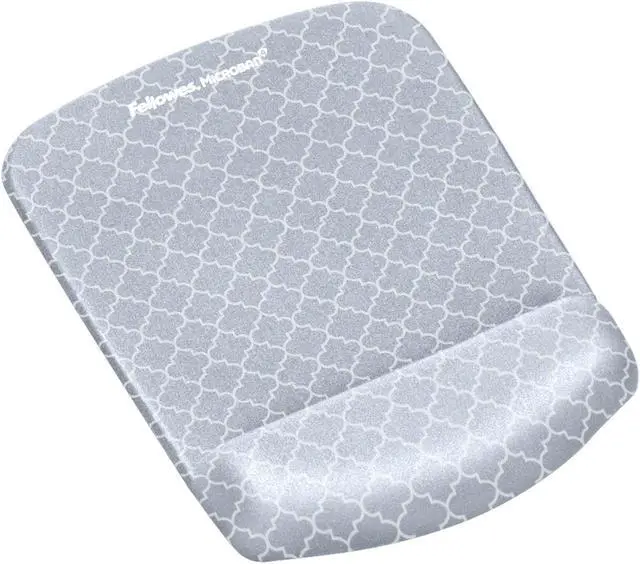 Alt view image 2 of 20 - Fellowes 9549701 PlushTouch Mouse Pad Wrist Rest with Microban - Gray Lattice